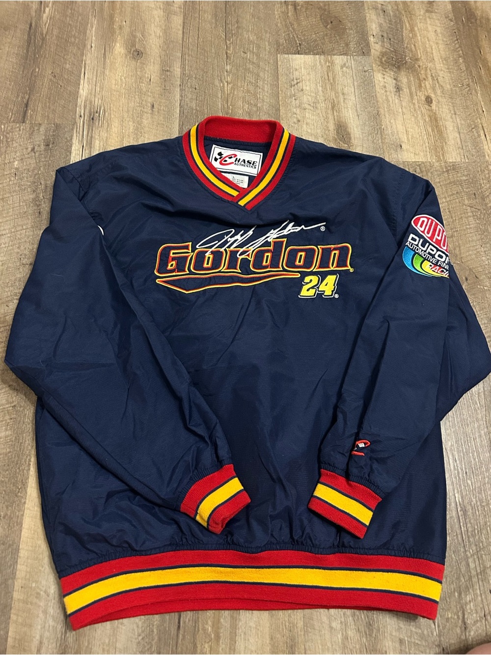 Chase Authentics Jeff Gordon Navy Jacket with Red and Yellow Trim Vintage